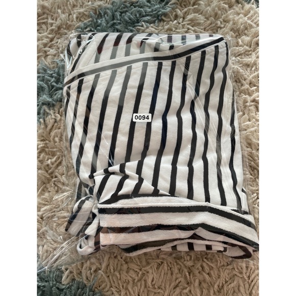 Sundays Striped V-Neck Elastic Waist Romper Jumpsuit Size Large - Picture 6 of 6